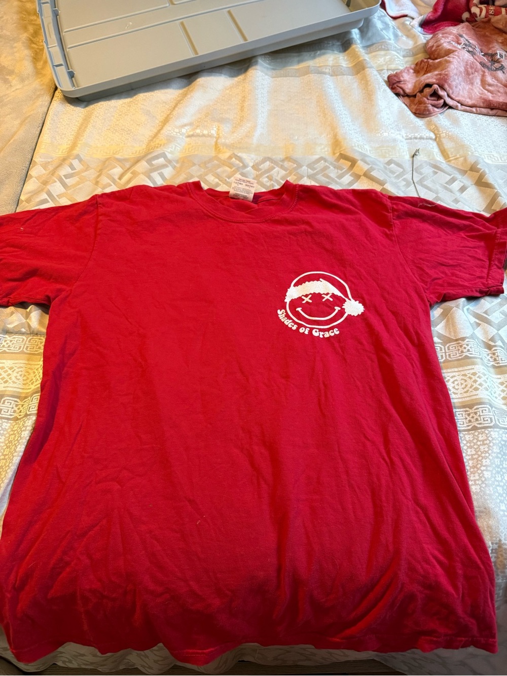 Comfort Colors Red Graphic Tee with White Logo